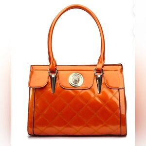 Orange Quilted Handbag